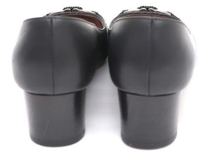 Salvatore Ferragamo Tacones de cuero Gancini patentado Negro - vista 4