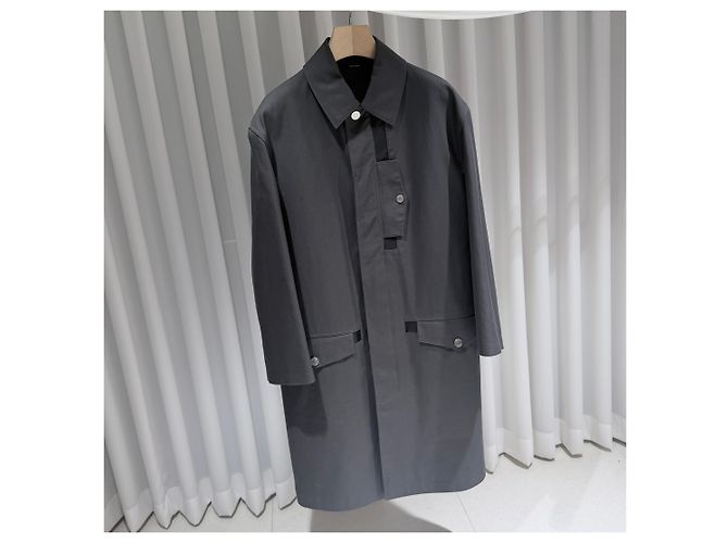 Hermès Abrigo largo de algodón gris Castaño - vista 3