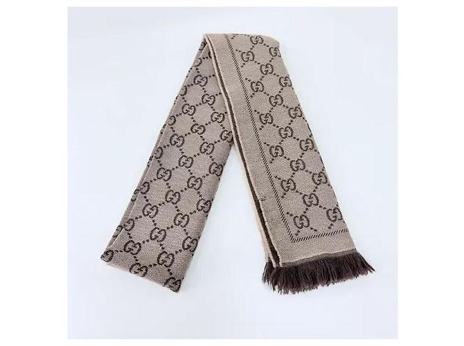 Gucci Strickschal mit GG-Logo-Jacquard Braun - Ansicht 2