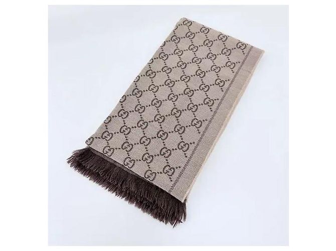 Gucci Strickschal mit GG-Logo-Jacquard Braun - Ansicht 4