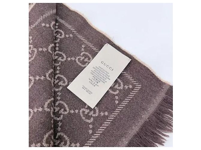 Gucci Strickschal mit GG-Logo-Jacquard Braun - Ansicht 5