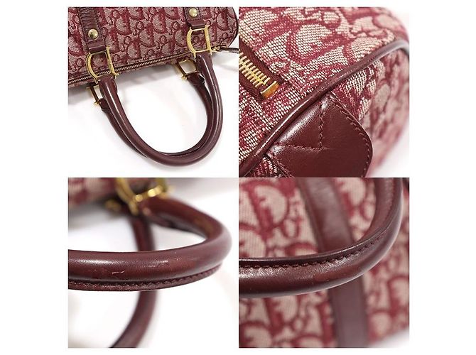 Dior Bolsa Tote Trotter Boston em jacquard Oblique vermelho com detalhes dourados - vista 5
