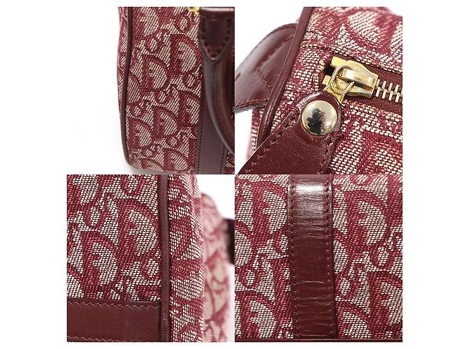 Dior Bolsa Tote Trotter Boston em jacquard Oblique vermelho com detalhes dourados - vista 6