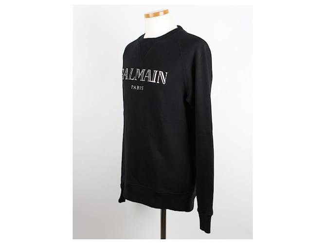 Balmain Sweatshirt mit metallischem Logo Schwarz - Ansicht 2
