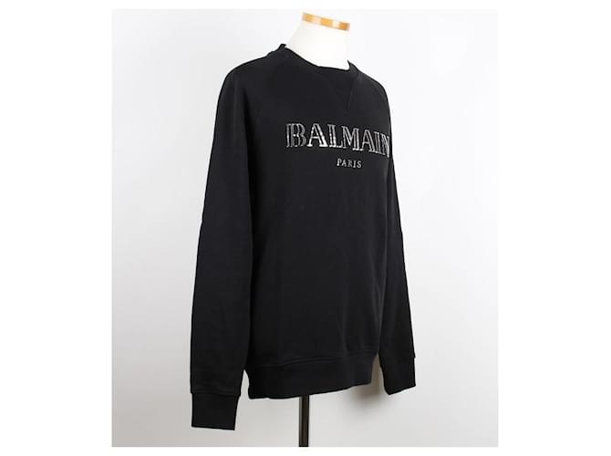 Balmain Sweatshirt mit metallischem Logo Schwarz - Ansicht 4