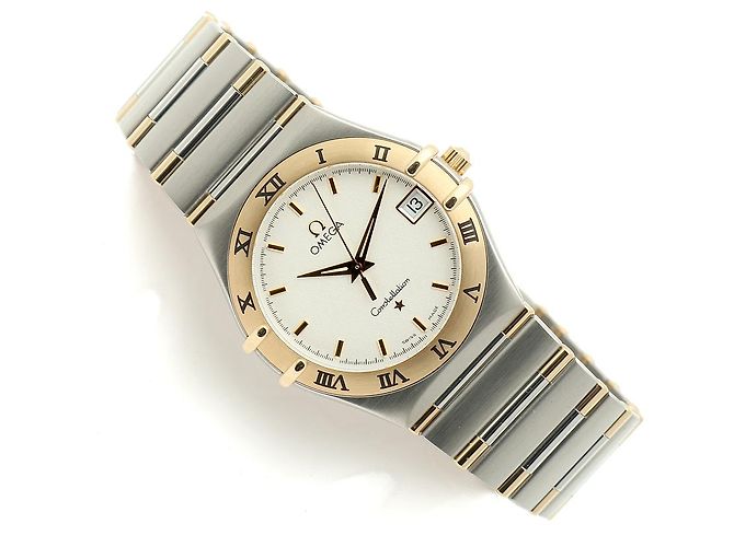 Omega Constellation Combi Medium Half Bar Argyle Pattern Dial Men's Watch Quartz White - view 2