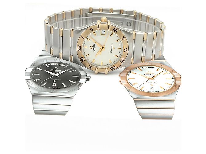 Omega Constellation Combi Medium Half Bar Argyle Pattern Dial Men's Watch Quartz White - view 22