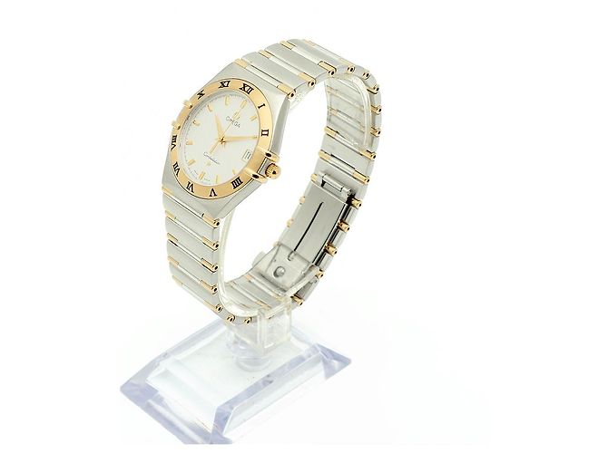 Omega Constellation Combi Medium Half Bar Argyle Pattern Dial Men's Watch Quartz White - view 4