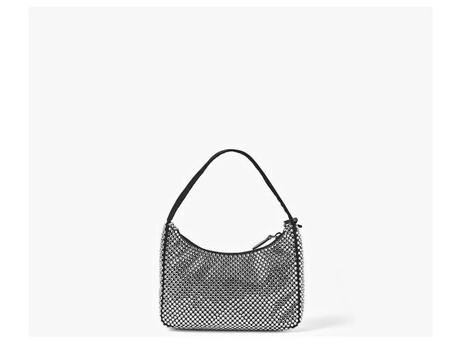 Prada Mini borsa a tracolla da donna in raso di cristallo con logo - vista 7