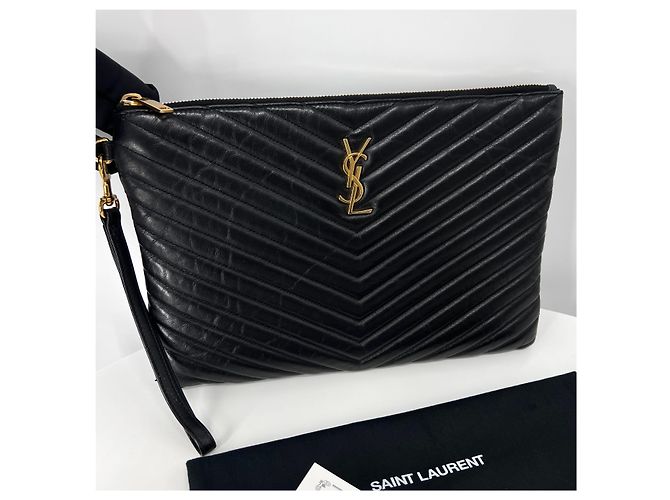Saint Laurent Matelassé Clutch Bag Medium Schwarz - Ansicht 3