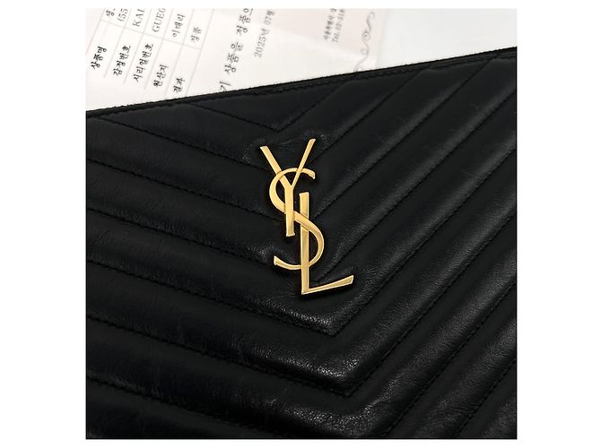 Saint Laurent Matelassé Clutch Bag Medium Schwarz - Ansicht 6