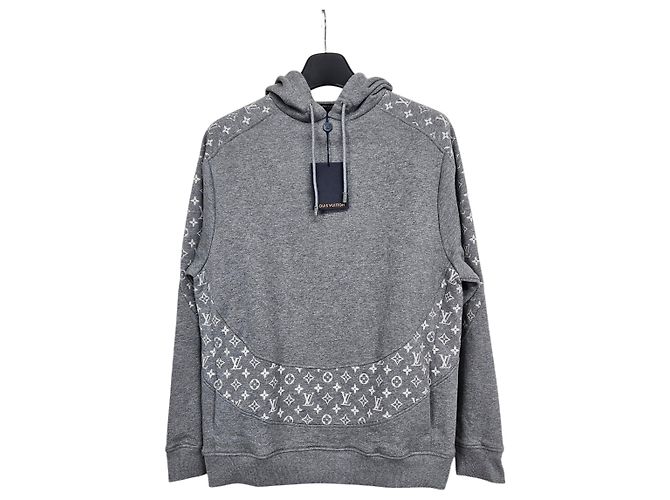 Louis Vuitton Monogram Circle Cut Hoodie Grau Braun - Ansicht 2