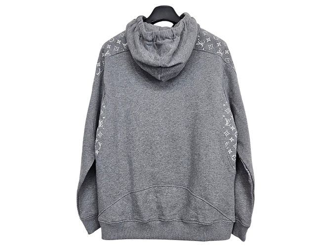 Louis Vuitton Monogram Circle Cut Hoodie Grau Braun - Ansicht 3
