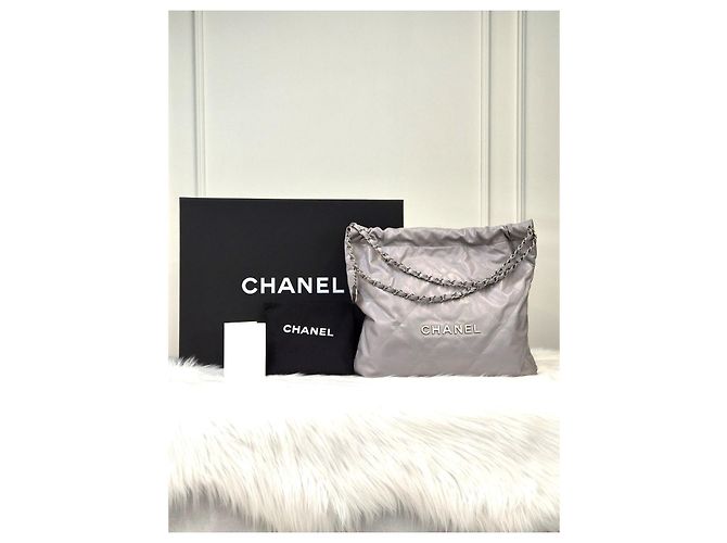 Chanel Borsa a Spalla Medium Grigia Marrone - vista 2