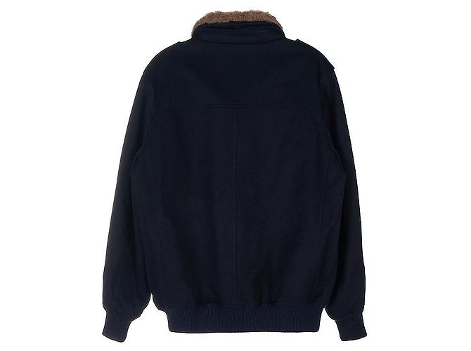 Brunello Cucinelli Giacca da uomo con collo in pelliccia e tasche con patta Nero - vista 2