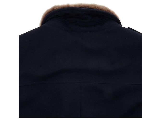 Brunello Cucinelli Giacca da uomo con collo in pelliccia e tasche con patta Nero - vista 7