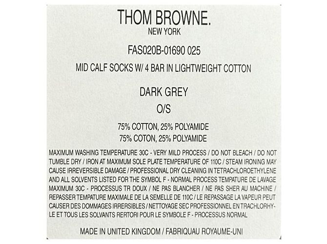 Thom Browne Leichte Baumwollsocken mit mittlerem Schaft Dunkelgrau Braun - Ansicht 12
