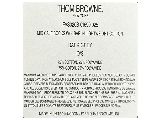 Thom Browne Leichte Baumwollsocken mit mittlerem Schaft Dunkelgrau Braun - Ansicht 5