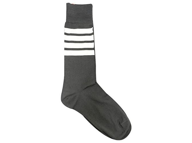 Thom Browne Leichte Baumwollsocken mit mittlerem Schaft Dunkelgrau Braun - Ansicht 8