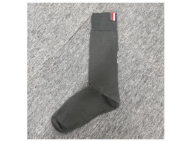 Thom Browne Leichte Baumwollsocken mit mittlerem Schaft Dunkelgrau Braun - Ansicht 9