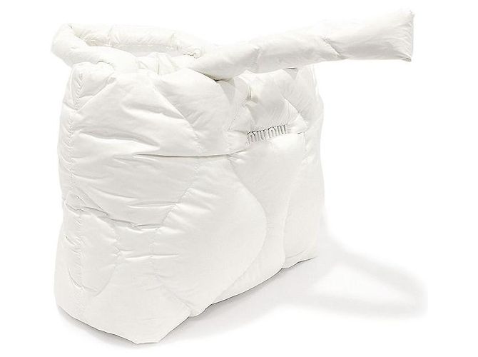 Miu Miu Weiße gesteppte Nylon-Tote-Bag - Ansicht 3