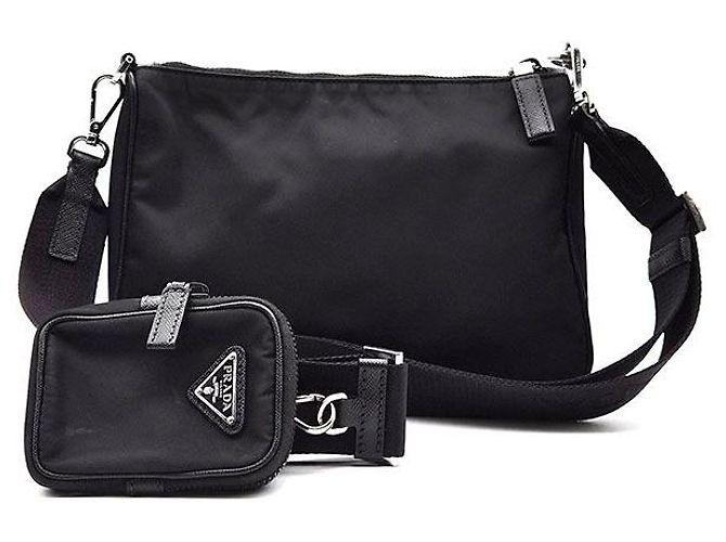 Prada Borsa a tracolla in tessuto Re-nylon Nero - vista 3