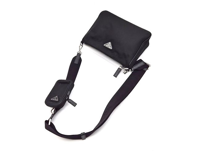 Prada Borsa a tracolla in tessuto Re-nylon Nero - vista 4
