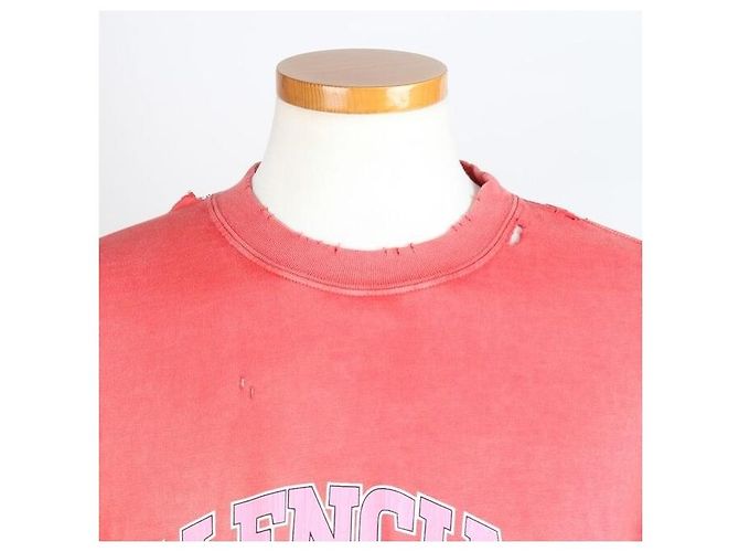 Balenciaga Vintage Jersey T-Shirt mit Grafiklogo Rot - Ansicht 5
