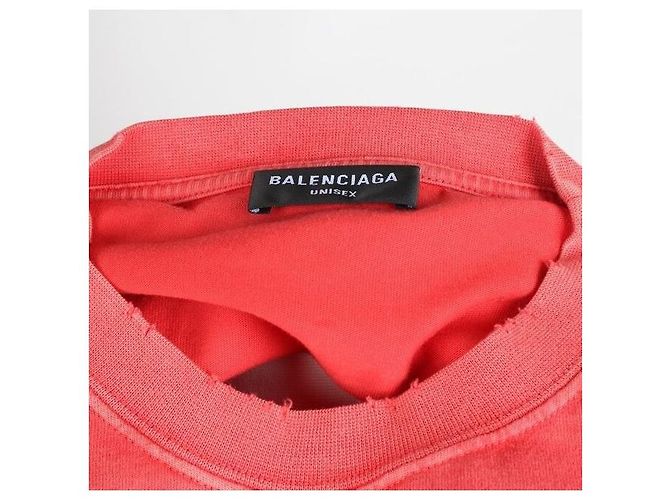 Balenciaga Vintage Jersey T-Shirt mit Grafiklogo Rot - Ansicht 6