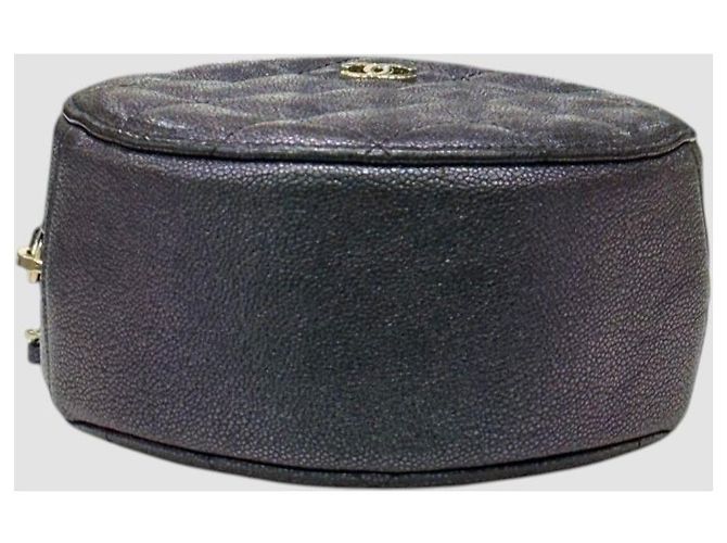 Chanel Serie di borse a tracolla Classic Round Caviar Black Purple Pearl Nero - vista 6