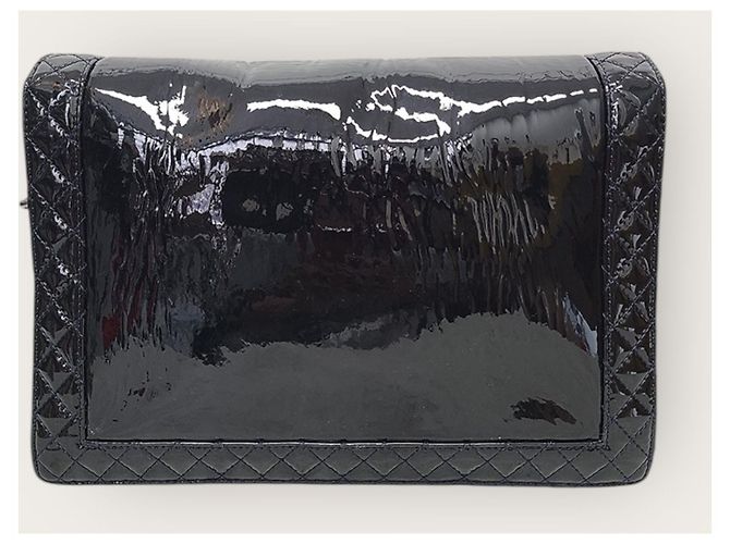 Chanel Patent Vintage Silber Boy Bag Large Schwarz - Ansicht 6