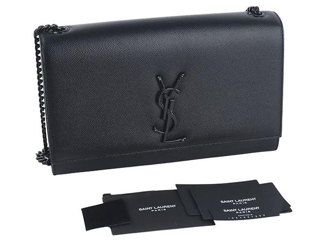 Saint Laurent Borsa Kate Satchel con Monogramma Nero - vista 8