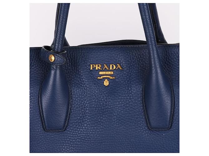 Prada Tote e Borsa a Spalla Vitello Blue Large - vista 2