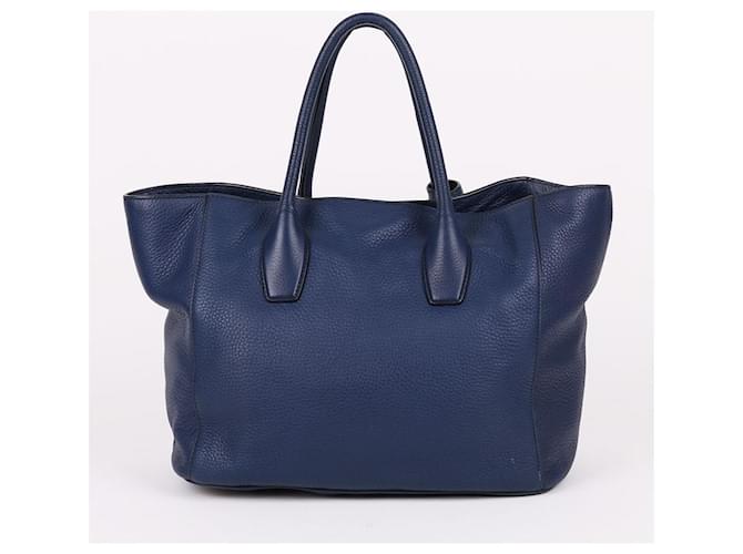 Prada Tote e Borsa a Spalla Vitello Blue Large - vista 5