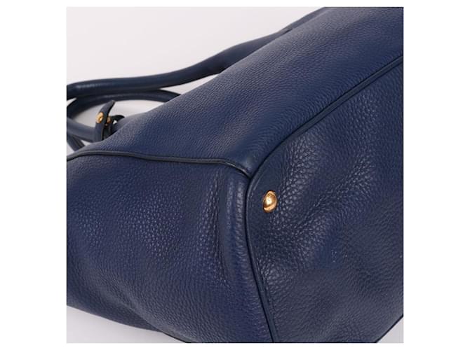 Prada Tote e Borsa a Spalla Vitello Blue Large - vista 9