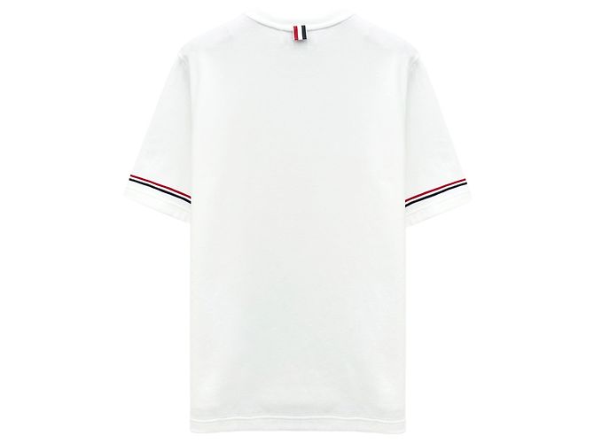 Thom Browne Oversized Kurzarm-T-Shirt aus Baumwolle im Rugby-Stil Silber - Ansicht 7