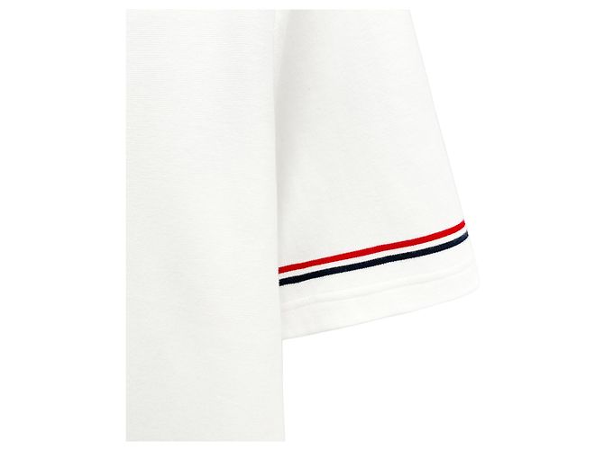 Thom Browne Oversized Kurzarm-T-Shirt aus Baumwolle im Rugby-Stil Silber - Ansicht 8