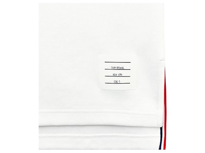 Thom Browne Oversized Kurzarm-T-Shirt aus Baumwolle im Rugby-Stil Silber - Ansicht 9