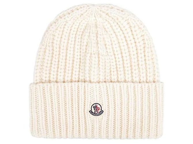 Moncler Logo Woll-Kaschmir-Beanie Weiß - Ansicht 4
