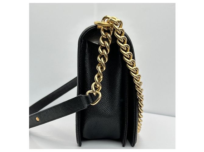 Chanel Borsa Boy Large Flap Bag Black Caviar Gold-Tone Shoulder Bag Nero - vista 5