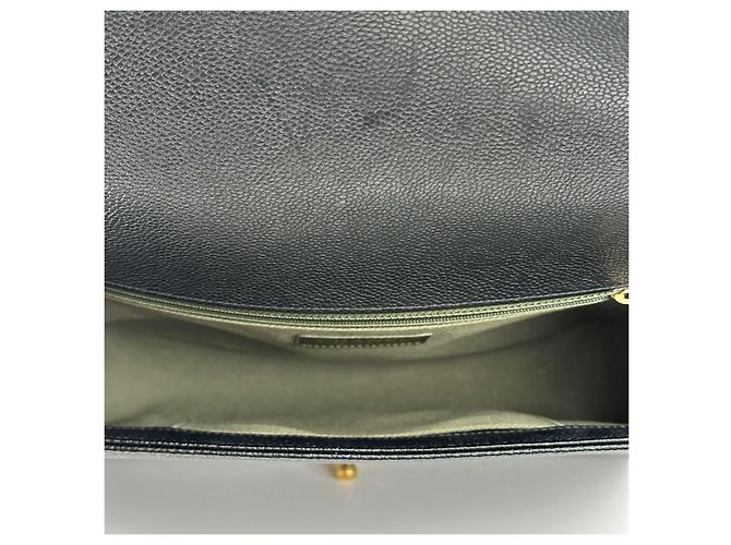 Chanel Borsa Boy Large Flap Bag Black Caviar Gold-Tone Shoulder Bag Nero - vista 7