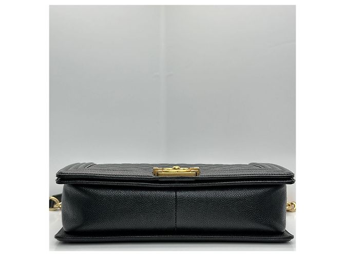 Chanel Borsa Boy Large Flap Bag Black Caviar Gold-Tone Shoulder Bag Nero - vista 8