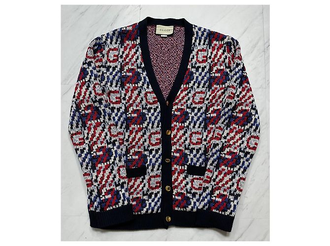 Gucci Logo-Linen-Jacquard-Cardigan Mehrfarben - Ansicht 3