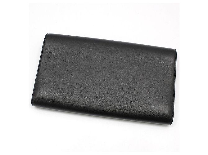 Saint Laurent Clutch Belljour in pelle nera YSL Nero - vista 4