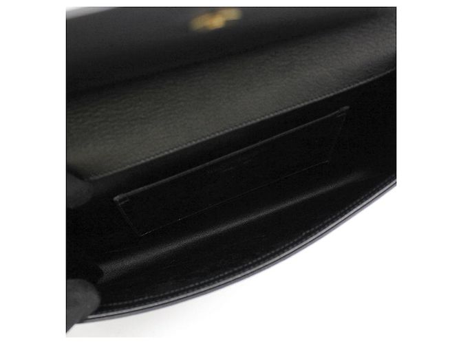 Saint Laurent Clutch Belljour in pelle nera YSL Nero - vista 8