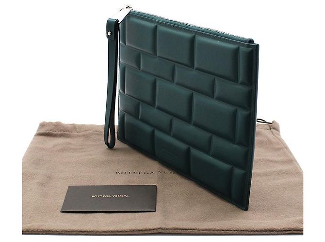 Bottega Veneta Clutch Padded Block Nappa Small Blu - vista 2