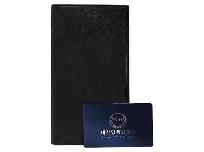 Hermès Black Citizen Twill Silk Men's Long Wallet (stamp) - view 3