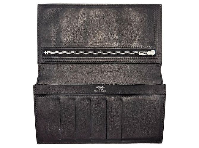Hermès Black Citizen Twill Silk Men's Long Wallet (stamp) - view 8