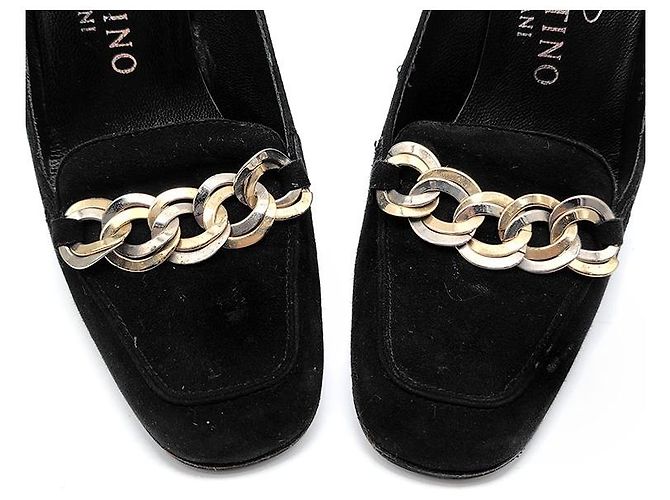 Valentino Wildleder-Pumps mit Kette Schwarz - Ansicht 3