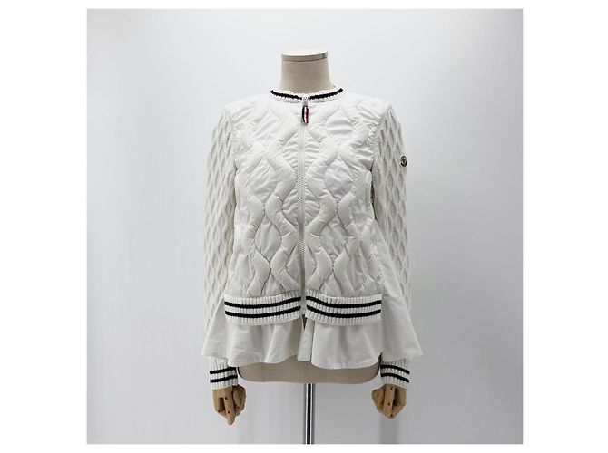 Moncler Jaqueta acolchoada de malha com zíper para crianças Prata - vista 2
